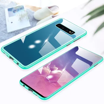 

KISSCASE 360 Magnetic Adsorption Case For Samsung Galaxy S8 S9 S10 S10E Plus Note 8 9 Luxury PC+Tempered Glass Back Cover Case