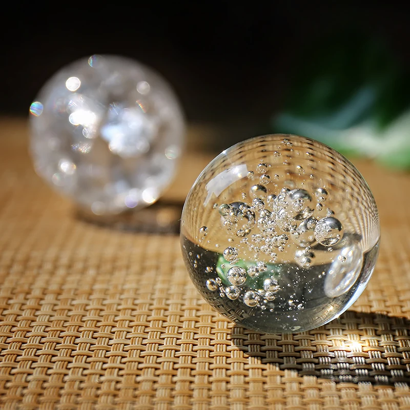 3/4/5/6/8cm Crystal Ice Crack Ball Glass Sphere Feng Shui Ornament Rocky Water Fountain Bonsai Home Decor Figurine | Дом и сад