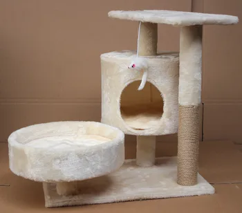 Sisal Scratching Post House Cushion Perch Cat Scratching Post Scratcher Tree Cat Tree Plush Activity Center cat tree with sisal scratching post 95 cm