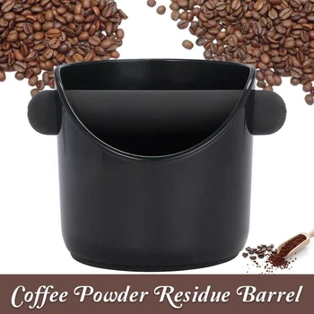 

ABS Rubber Coffee Powder Residue Box Black Deep Bowl Non-slip Detachable Knock Bar Coffee Machine Grounds Recycling Bucket