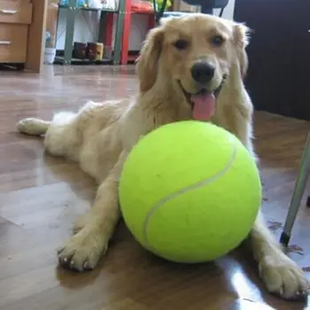 

X1PCS Lovely 24CM Pet Dog Chew Toy Big Inflatable Tennis Ball Signature Mega Jumbo Dog Toy Ball Cricket PetsToys Gift