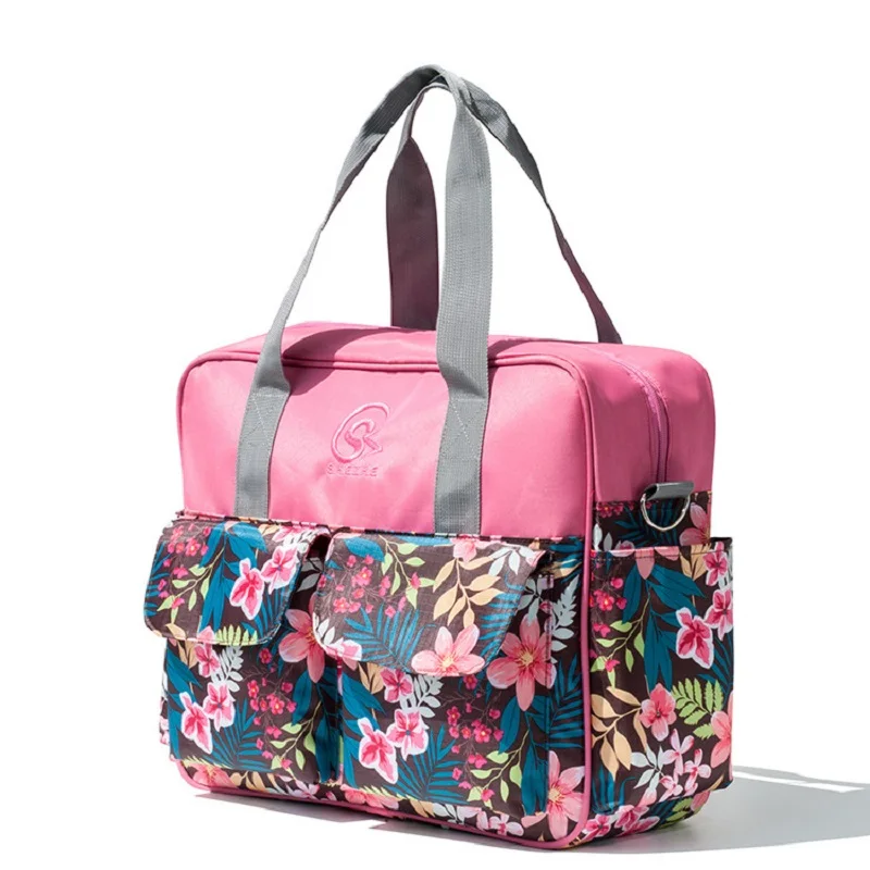 цена Flower Fashion Baby Diaper Bag Multifunctional Nappy Tote Bags Waterproof Mommy Changing Bag Mummy Stroller Bags