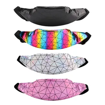 

Geometric Waist Packs Women Men Patent Leather Crossbody Shoulder Chest Fanny Belt Bags Unisex Pouch for Decorative Travel