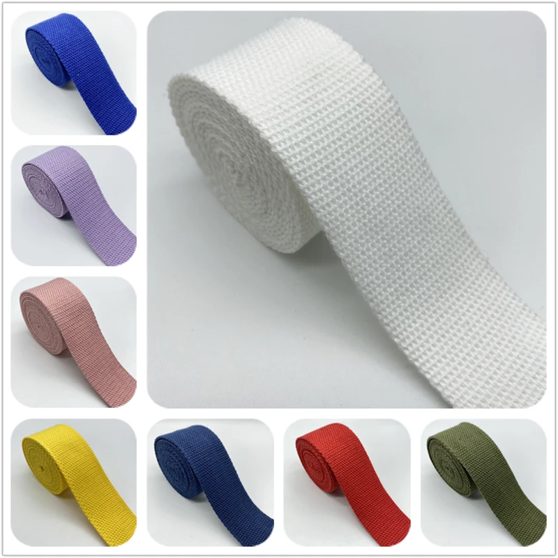 2yards/Lot 38mm Cotton Ribbon Strap Canvas Cotton bing Knapsack