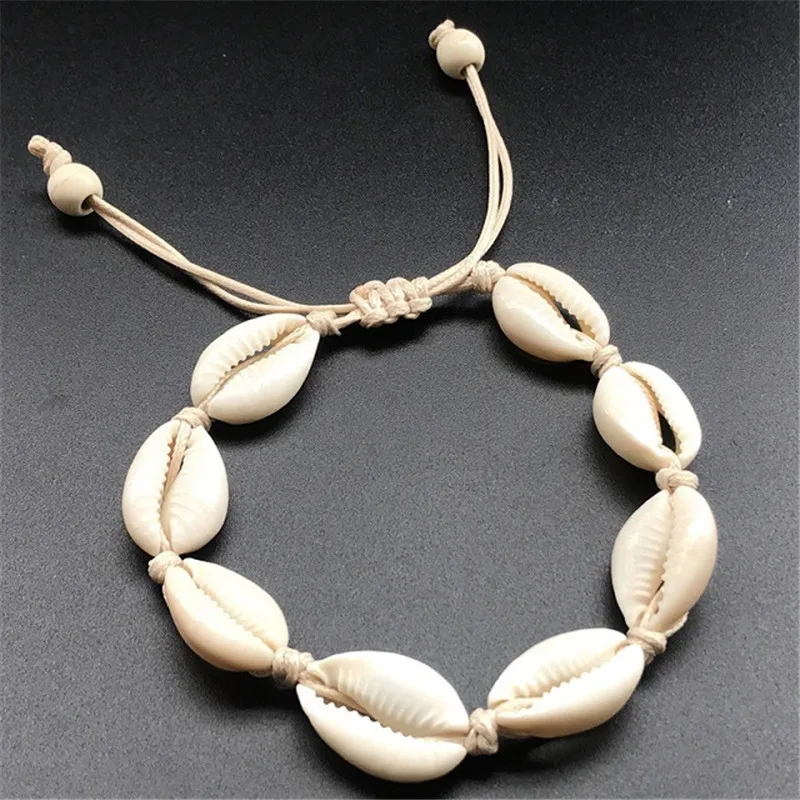 Bohemian Trendy Natural Seashell Handmade Bracelet For Women Shell Bracelets Beaded Strand Bracelet Charm Jewelry Gift Whlesale - Окраска металла: White