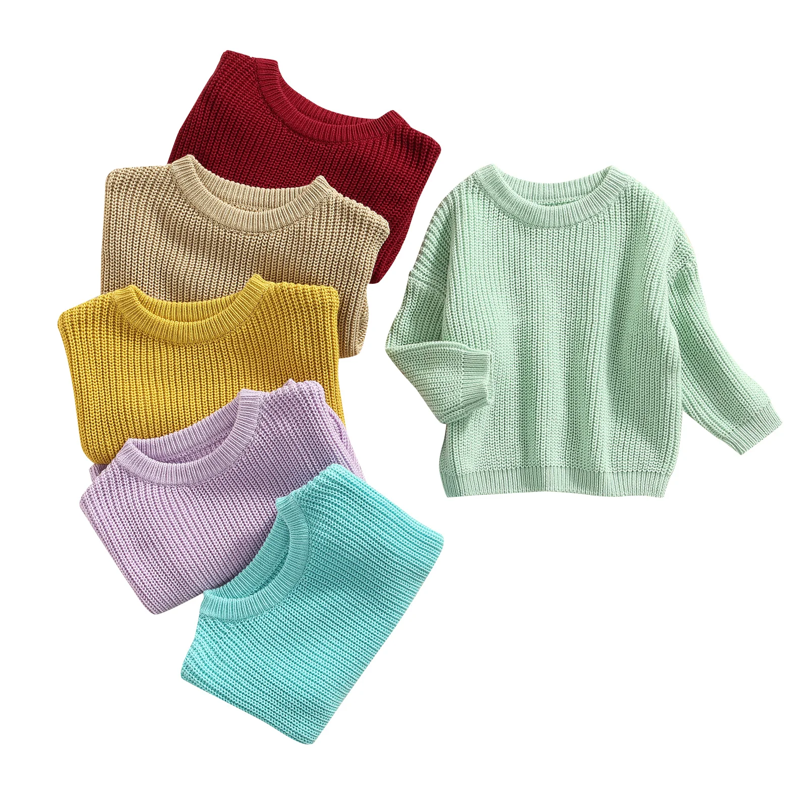 Citgeett Autumn Kids Toddler Baby Girls Boys Sweaters Winter Warm Long Sleeve Knit Pullovers Clothes