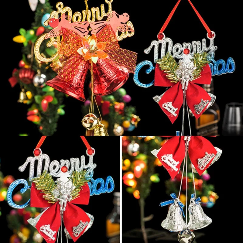 

Bow Christmas Bells Cute Door Hanging Decoration Portable Christmas Tree Decorations