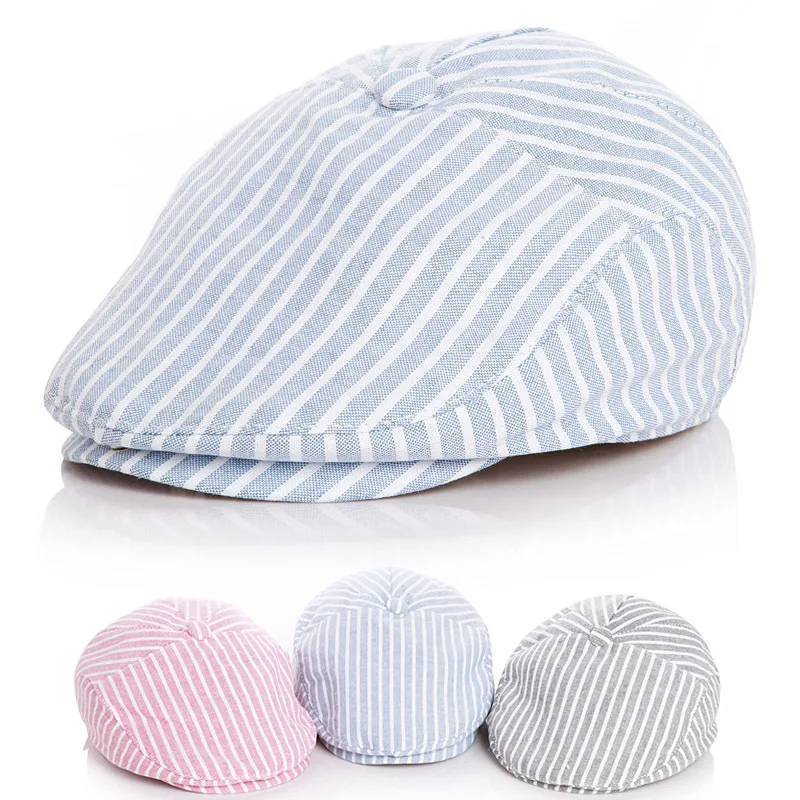 

Cute !! Children Stripe Classic Style Baby Fashion Cap Toddler Summer Berets Baby Hat Boy Caps for Child Girl Berets Kids Hats