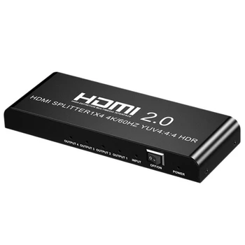 

HDMI Splitter HD 4K @ 60 Hz 1 in 4 Out HDMI2.0 Switcher USB Hub Connect Switch for Laptop PS4 PS3 HDTV EU Plug