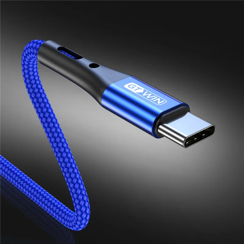 GTWIN 3A type C USB кабель быстрое зарядное устройство для samsung S10 S9 S8 мобильный телефон зарядный провод для Xiaomi mi9 Redmi note 7 Android - Цвет: Blue