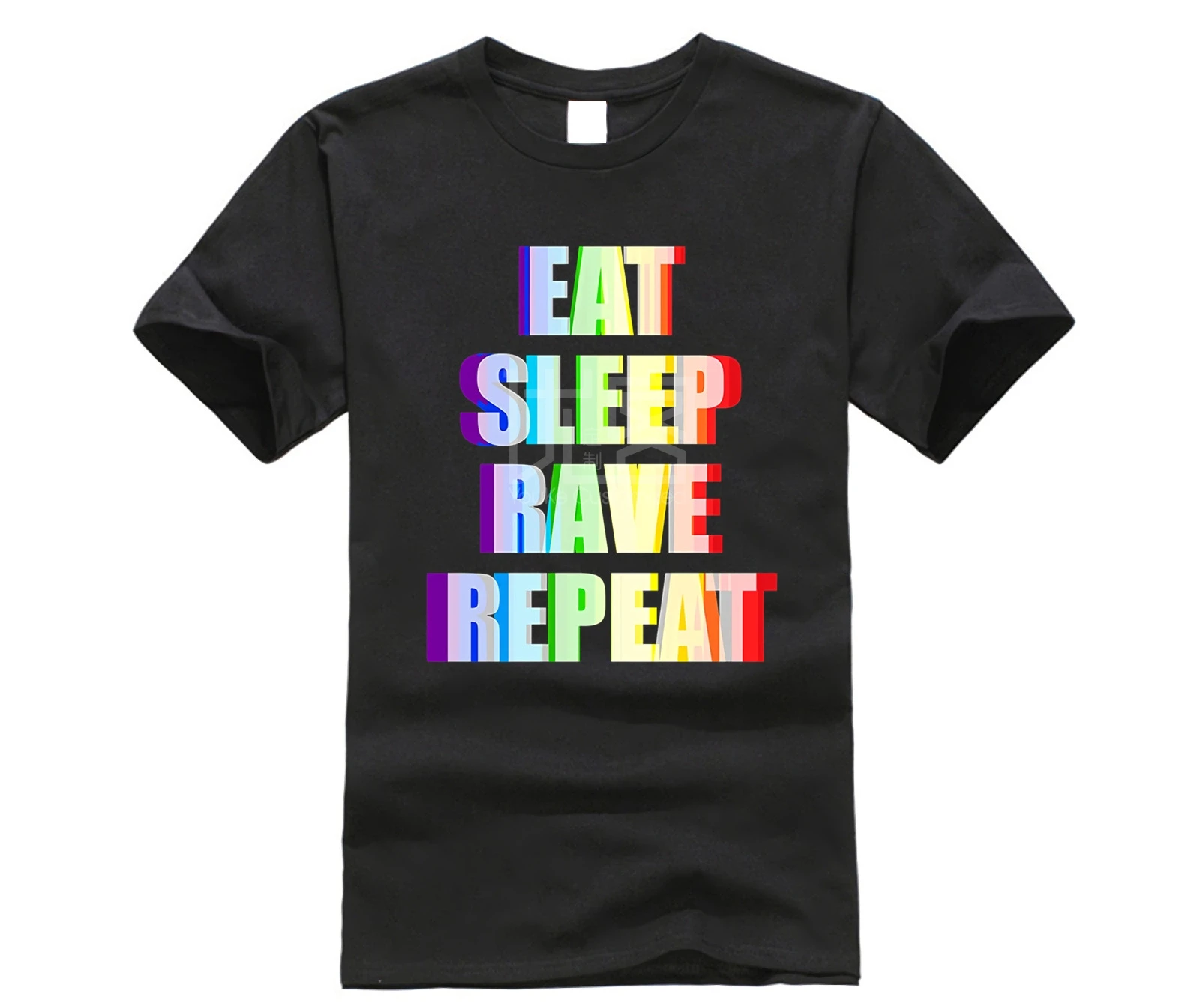 Брендовая мужская футболка с 3d эффектом Eat Sleep Rave Repeat для рейверов|Футболки| |