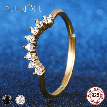 

ALLNOEL Silver 925 Jewelry Wedding Rings Serling Zircon Diamond Gemstones Anillos Adjustable Silver 925 Jewelry Ring For Women