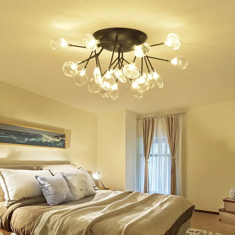 

Nordic Bedroom Led Ceilimg Lamp Postmodern Living Room Dining Room Iron Ceiling Lighting Creativity Simple Bedroom Study Fixture