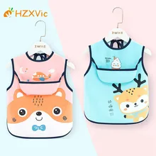Babero impermeable sin mangas para niño de dibujos animados, toalla de Saliva para niña, almuerzo, comida de niños, bolsillo, alimentación de bebé