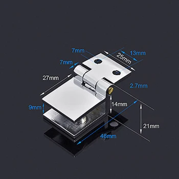 

2 X Flush Door Hinges Zinc Alloy Small Large Cabinet Cupboard Glass Clamp