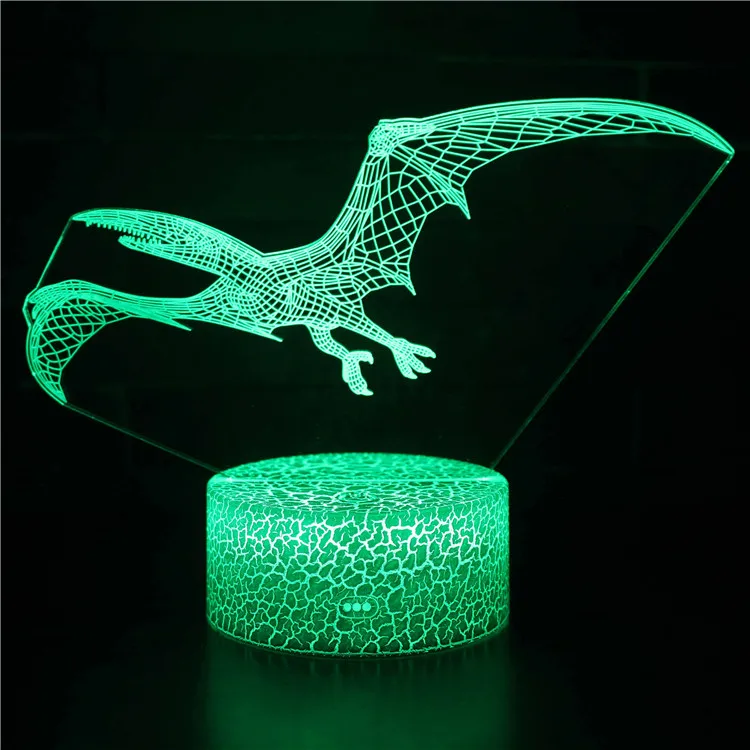 Ночники светодиодные в виде динозавра 3D лампа милая игрушка подарок 7 цветная