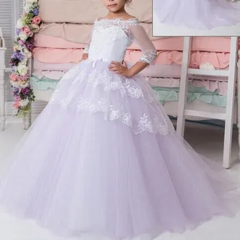 

Elegant Lace Flower Girls Dresses For Weddings First Communion Gown Party Prom Princess Pageant Bridesmaid Dress