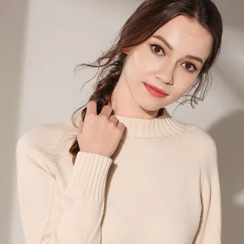 

2019 New Autumn Winter Round neck women pullover short cashmere knitt loose large size solid color sweater women
