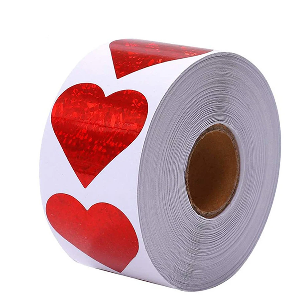 Packaging Stickers 50-500pcs Red Heart Shape Labels Valentine's Day Paper Packaging Sticker Candy Dragee Bag Gift Box Packing Bag Wedding packaging stickers gift box stickers decorative labels stickers alphabet label stickers paper stickers adhesive stickers