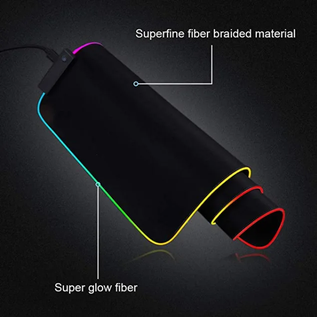  Gaming Mousepad LED Large Gamer Mouse pad RGB 11Usb LED Lighting Backlit Computer Mat Rubber Keyboa
