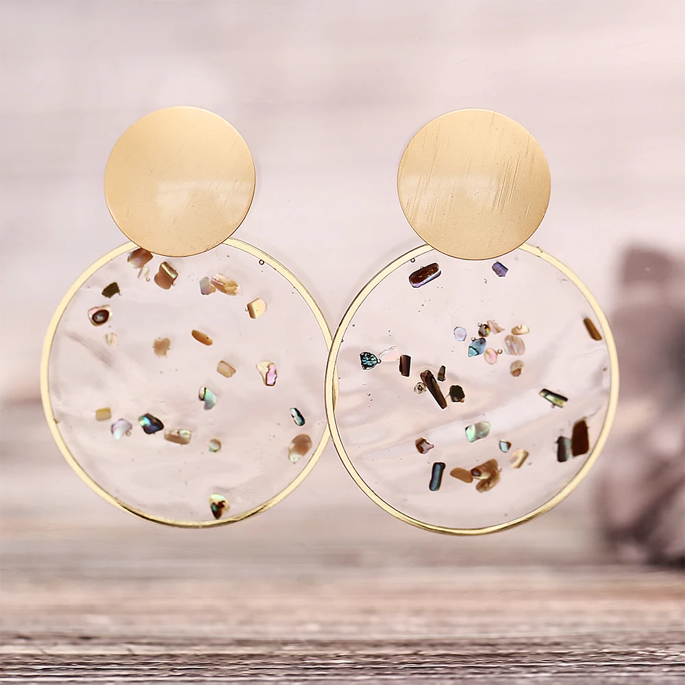 New Super Large Earrings Creative Retro Baroque landscape Gold foil studs | Украшения и аксессуары