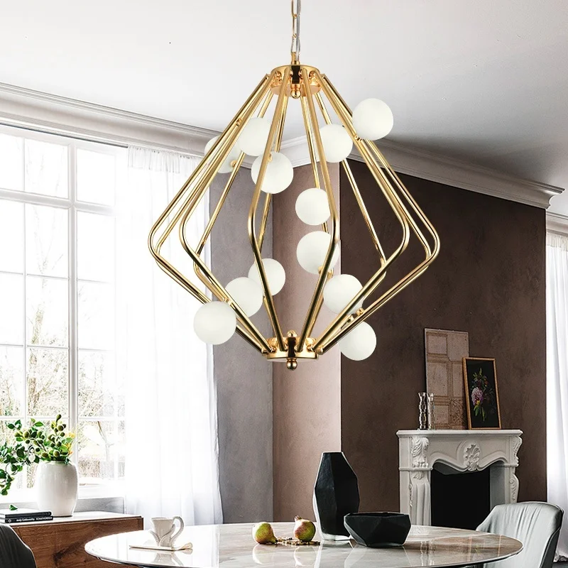 

Hot Sale Post-modern Golden Iron Chandelier Lighting For Home Funiture Energy Saving Led Pendant Light Hanging Lamp