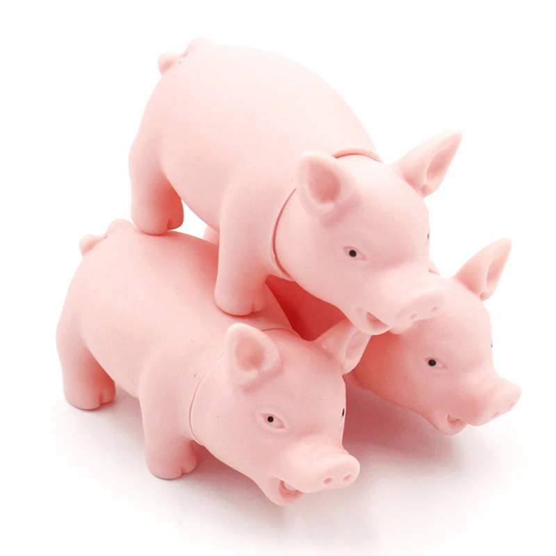 Squeaky Pig Dog Toys Latex Interactive Squeak Funny Screaming Pig Dog