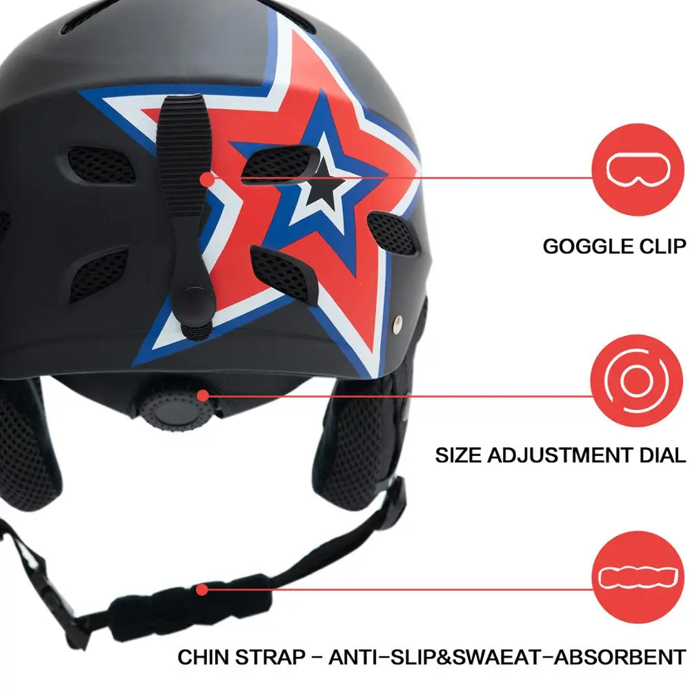 VECTOR Man Women Snowboard Snowmobile Ski Helmet CE Certification Adult Windproof Skating Skateboard Snow Sports Cycling Helmets