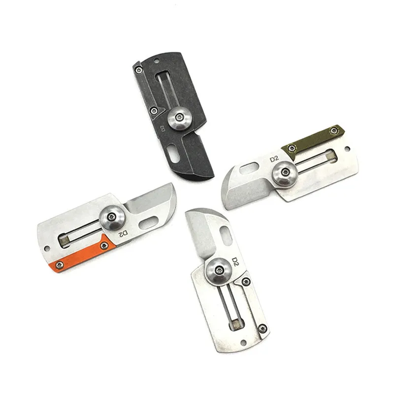 

A147 Stainless steel carry-on key chain outdoor super mini open box knives d2 high hardness dog card coin cutter