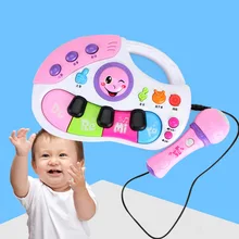 Мини игрушка электронная клавиатура микрофон история детская песня Тан поэтический переключатель режимов музыкальный инструмент игрушка