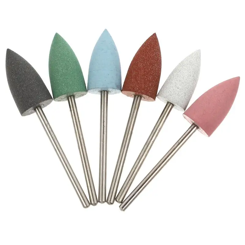 6 Pieces Teeth Grinding Polishing Bit Replacement Dental Bur Pointed Head Machine Abrasive Drill | Красота и здоровье