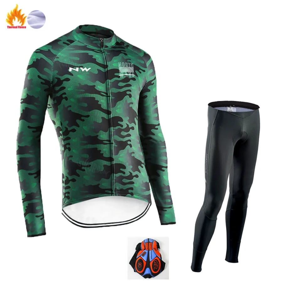Northwave Pro Team Зимняя одежда для велоспорта дышащая Ropa Ciclismo Одежда с длинным рукавом для горного велосипеда одежда для спорта на открытом воздухе - Цвет: Winter Jersey Suit