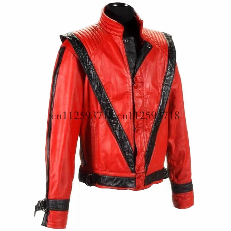 MJ Michael Jackson Thriller Style Jacket in Red PU Leather MJ Michael Jackson Thriller Style Jacket in Red PU Leather