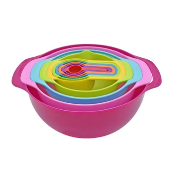 

10Pcs/Set Measuring Spoon Scoop And Measuring Cups Silicone Handle Kitchen Measuring Tool Baking Tool For Salad Cooking