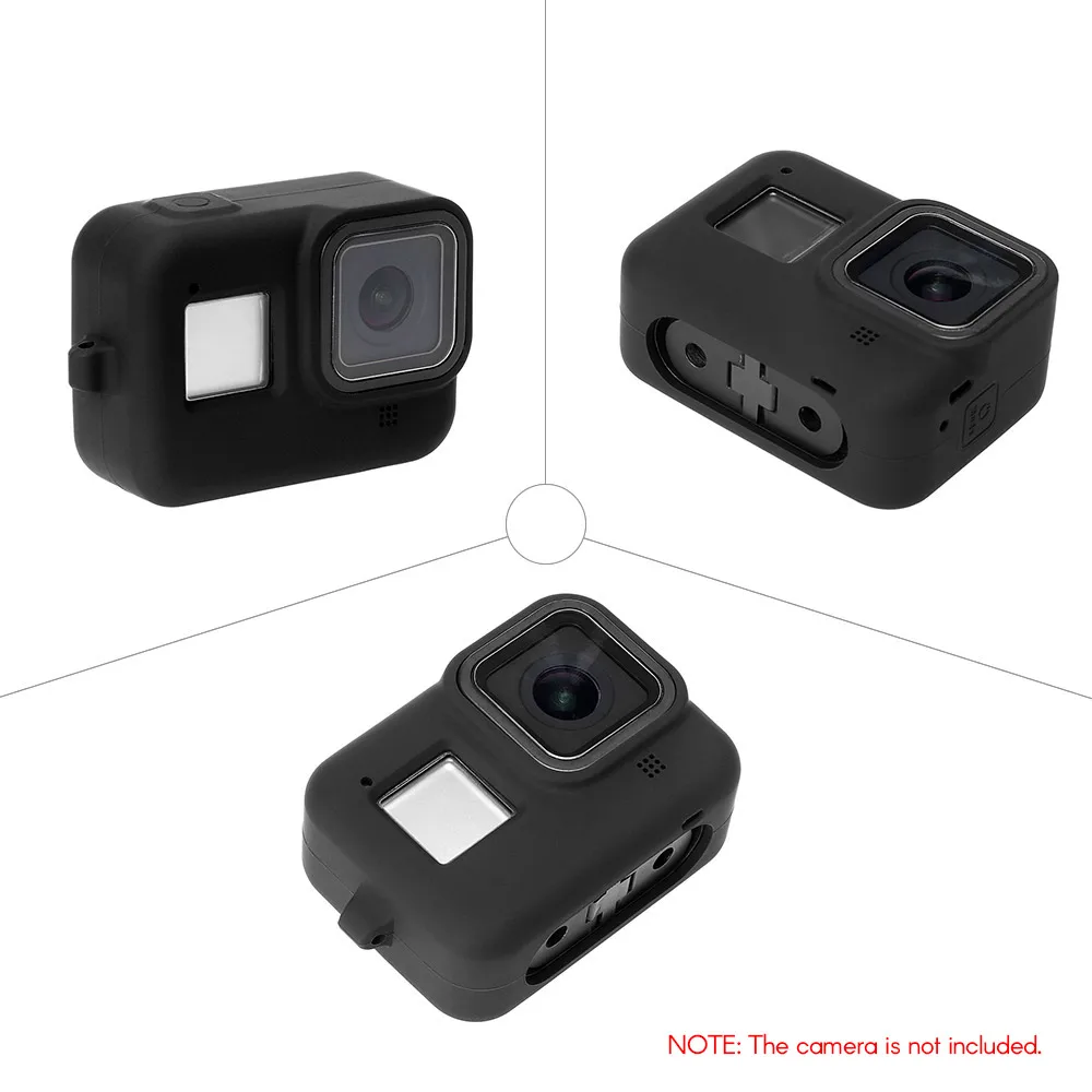 Силиконовый защитный чехол с ремешком, совместимый с GoPro Hero 8, аксессуары для экшн-камеры