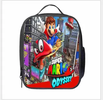 

Mario Bros Sonic Cooler Lunch Bag Cartoon Girls Portable Thermal Food Picnic Bags for School Kids Boys Lunch Box Tote