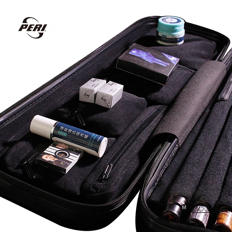Offical PERI New Arrival Cue Case Black Diamond Multi-piece Rod Box Pool Cue Case Waterproof PC Meterial Billiards Accessories