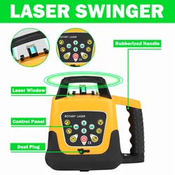 Samger Laser rotatif à faisceau vert, nivellement automatique à 360 degrés, portée de 500m, outils de Construction à mesure haute précision 