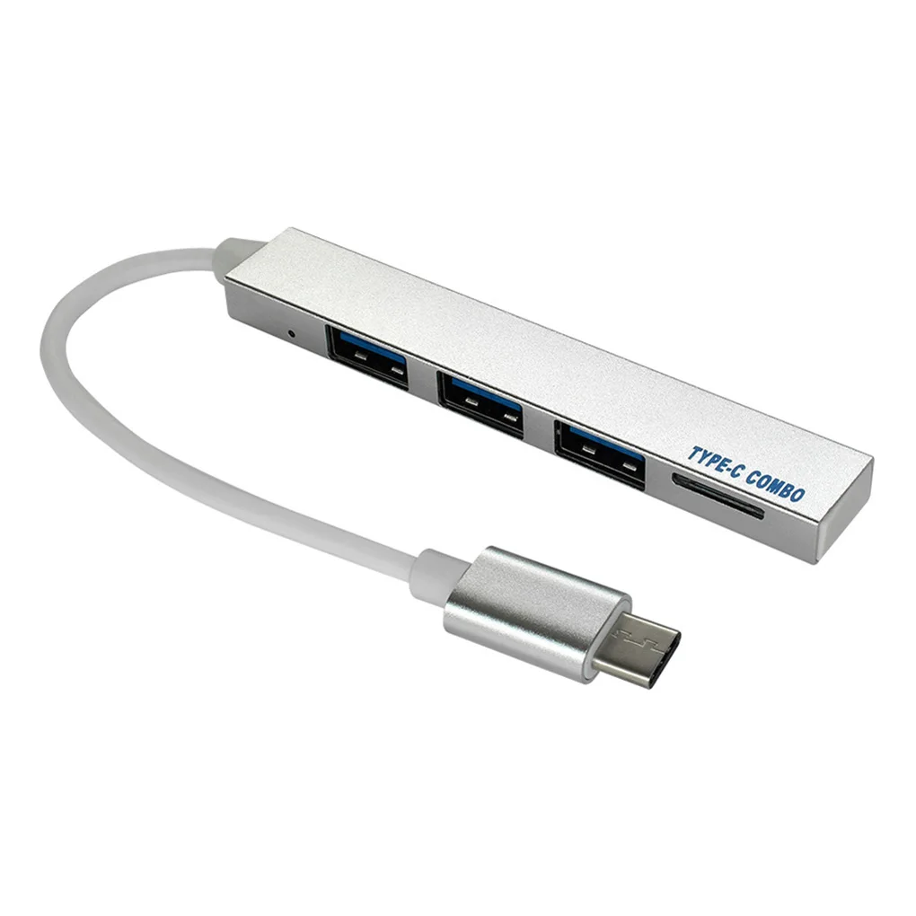 4 Port Splitter Type-C to USB 2.0 HUB Converter Adapter Cable for PC Laptop Computer Docking Station,Silver