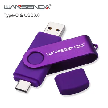 WANSENDA-unidad Flash USB 3,0 tipo C, OTG, 512GB, 256GB, 128GB, 64GB, 32GB, 16GB, 2 en 1, Pendrive de alta velocidad