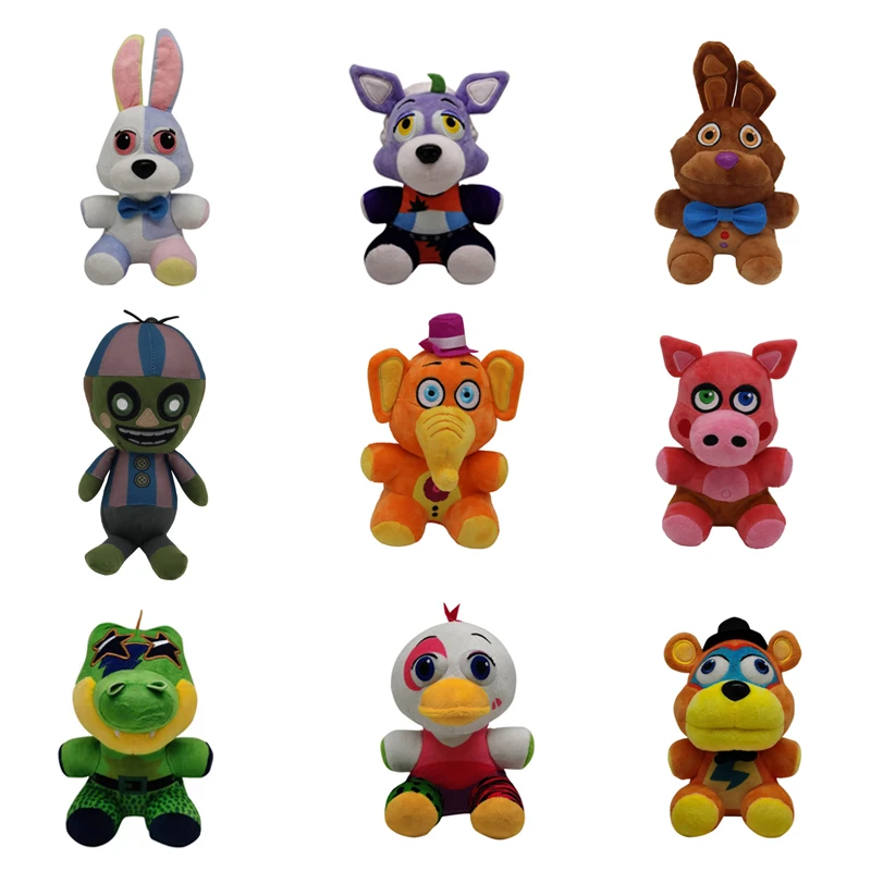 New 1pcs 18cm FNAF Plush Toy Foxy Bear Chica Bonnie Duck Dinosaur Elephants Soft Stuffed Doll for Kids Gifts | Игрушки и хобби