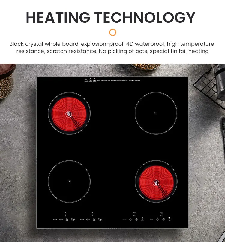 AC220-240V 4 Heads Cooker Induction Cooktop 220V 2000W*4 Waterproof Infrared Cooker Commercial Induction Stove Induction Cookers 4