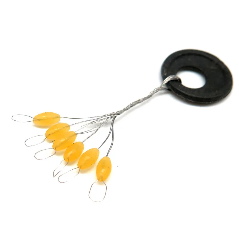 Minfishing 600 Pcs/lot Yellow Olive Fishing Float Line Stopper Hook