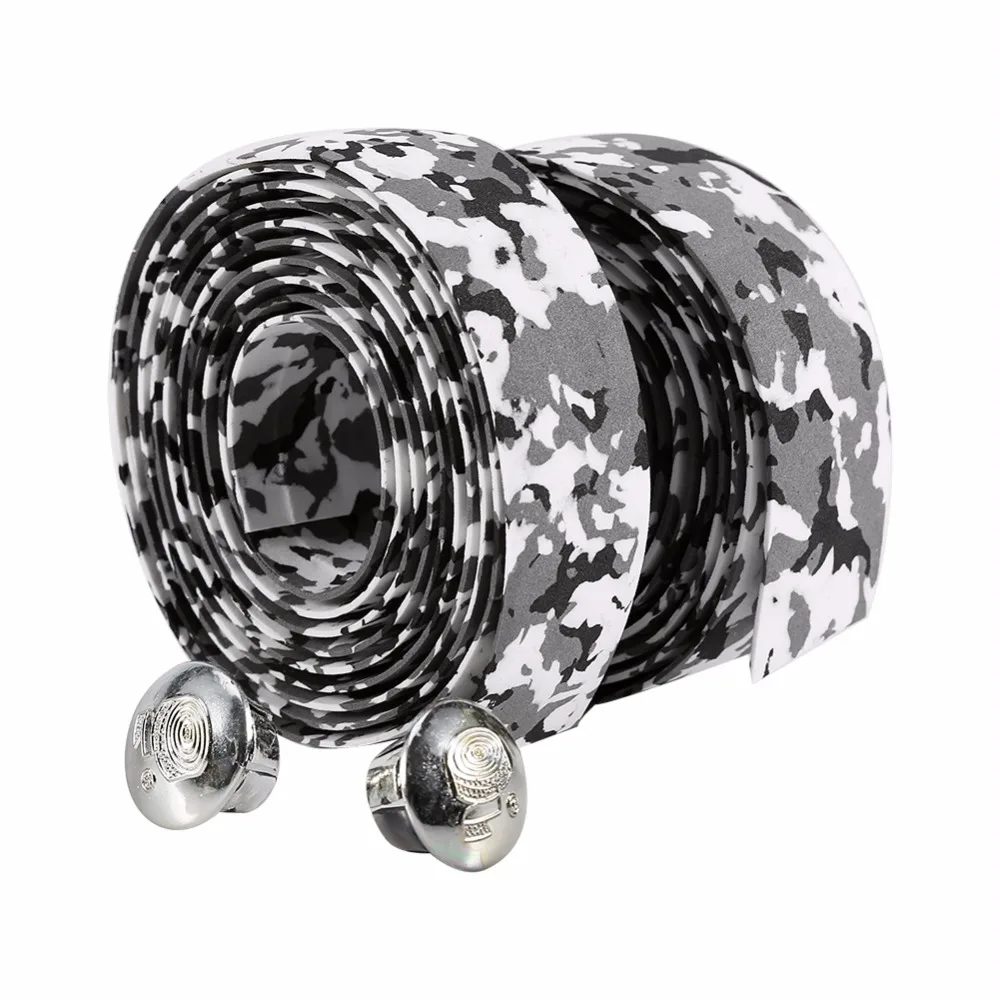 Handle Tape Mountain Bike Handle Belt Reflective Wrap Cycling Belt Cork Wrap Tape with Plugs 2 Pcs bike handlebar tape