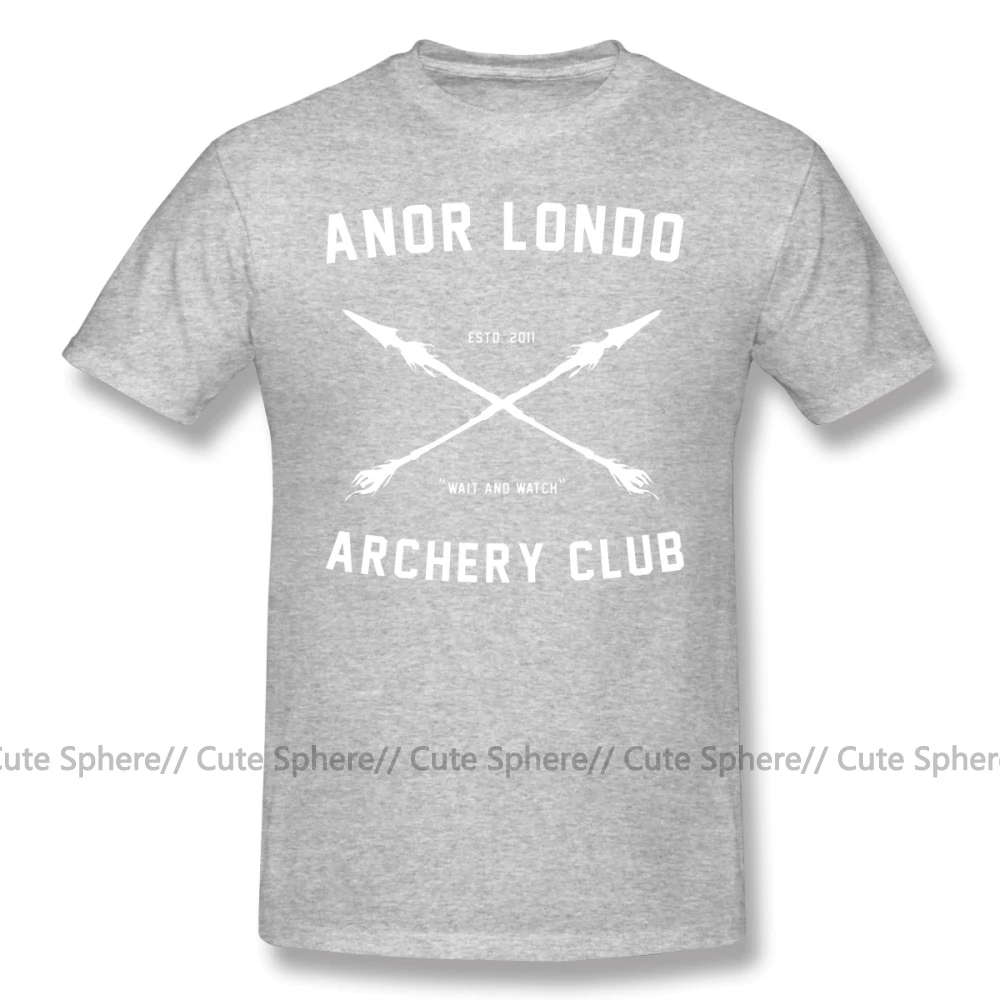 Dark Souls футболка ANOR LONDO ARCHERY CLUB Футболка 100 хлопок 5x Футболка мужская потрясающая с принтом с коротким рукавом Классическая футболка - Цвет: Gray