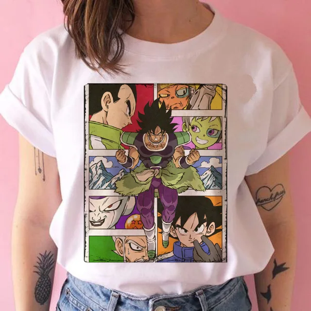 New Anime Dragon Ball Kawaii Funny Woman T-shirts Cartoon Shirt Harajuku T-shirt Ullzang Graphic Tshirt Fashion Top Tees Female 13