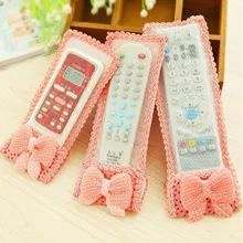 New Bowknot Lace Remote Control Dustproof and Greaseproof Organizer Storage Candy Color Bag TV Air Condition Protector