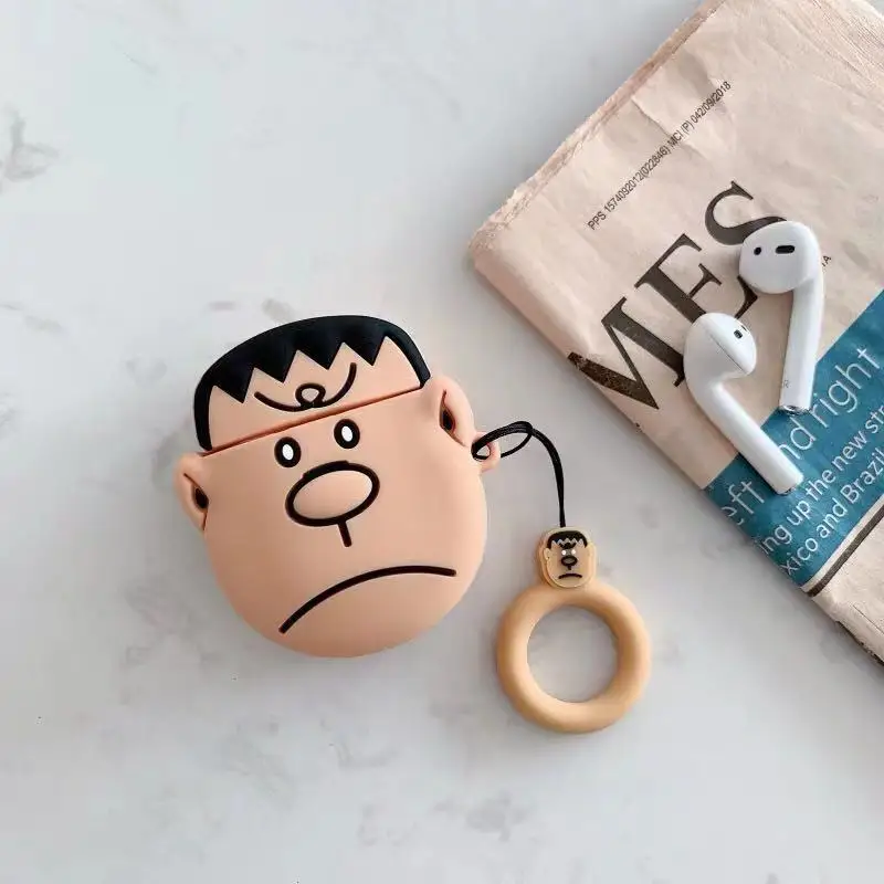 Дизайнерские V силиконовый чехол для наушников для airpod чехол 2 милые для apple Bluetooth наушники чехол мультфильм 3D вкладыши чехлы с рисунком дораэмона - Цвет: Takeshi Goda