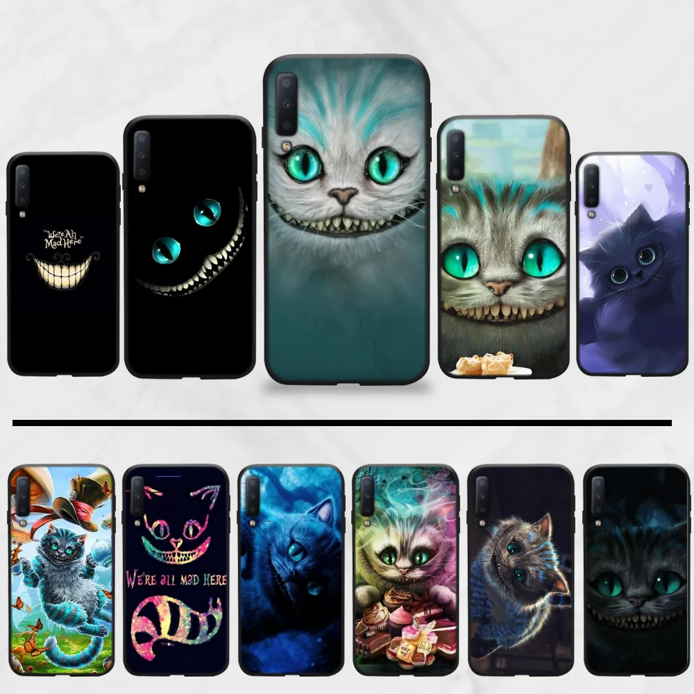 Черный чехол для телефона из ТПУ с Чеширским котом Алиса в стране чудес Samsung A20 A30