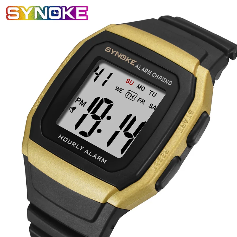 SYNOKE мужские часы Relogio Masculino многофункциональные спортивные электронные часы мужские водонепроницаемые женские квадратные брендовые роскошные часы